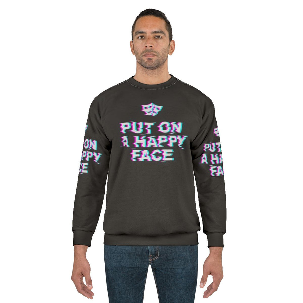 "Joker Happy Face Ironic Glitch Sweatshirt"