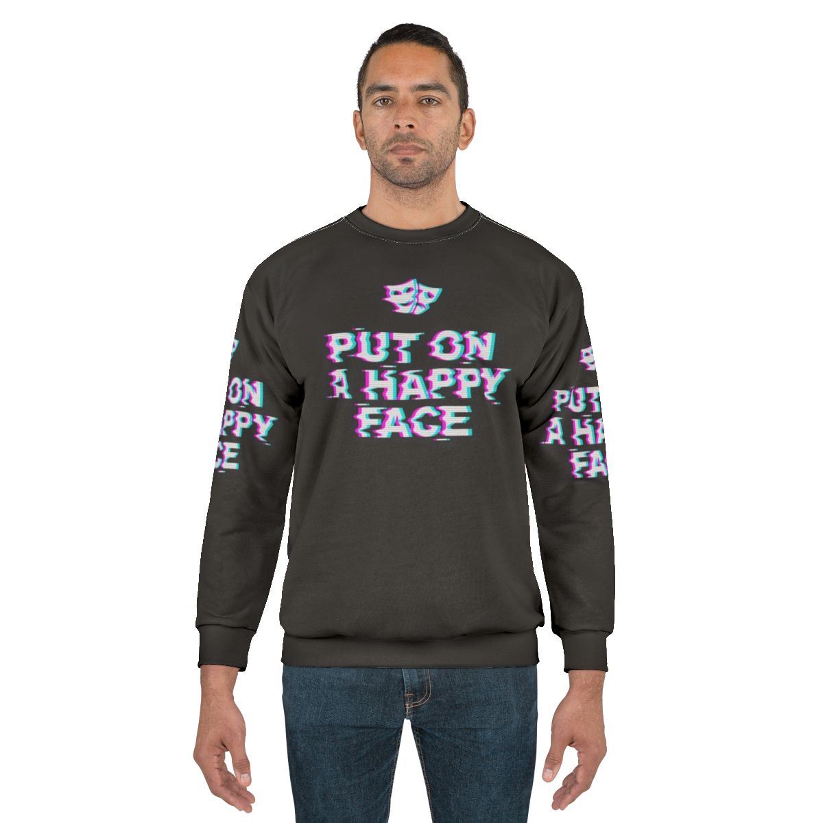 "Joker Happy Face Ironic Glitch Sweatshirt"