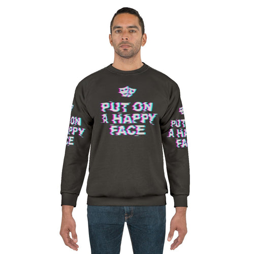 "Joker Happy Face Ironic Glitch Sweatshirt"