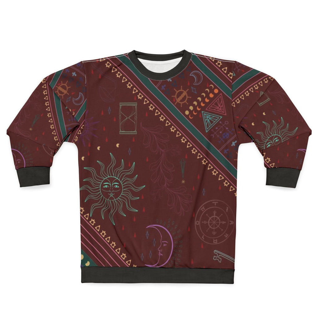 Pyramid Sweatshirt featuring the arcane pattern design inspired by Mollymauk Tealeaf from Critical Role