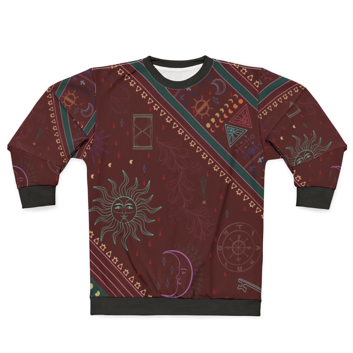 Pyramid Sweatshirt featuring the arcane pattern design inspired by Mollymauk Tealeaf from Critical Role