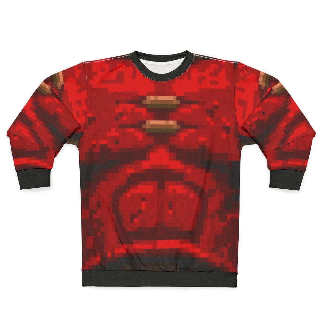 Quake Red Armor Sweatshirt - Classic FPS Gaming Apparel