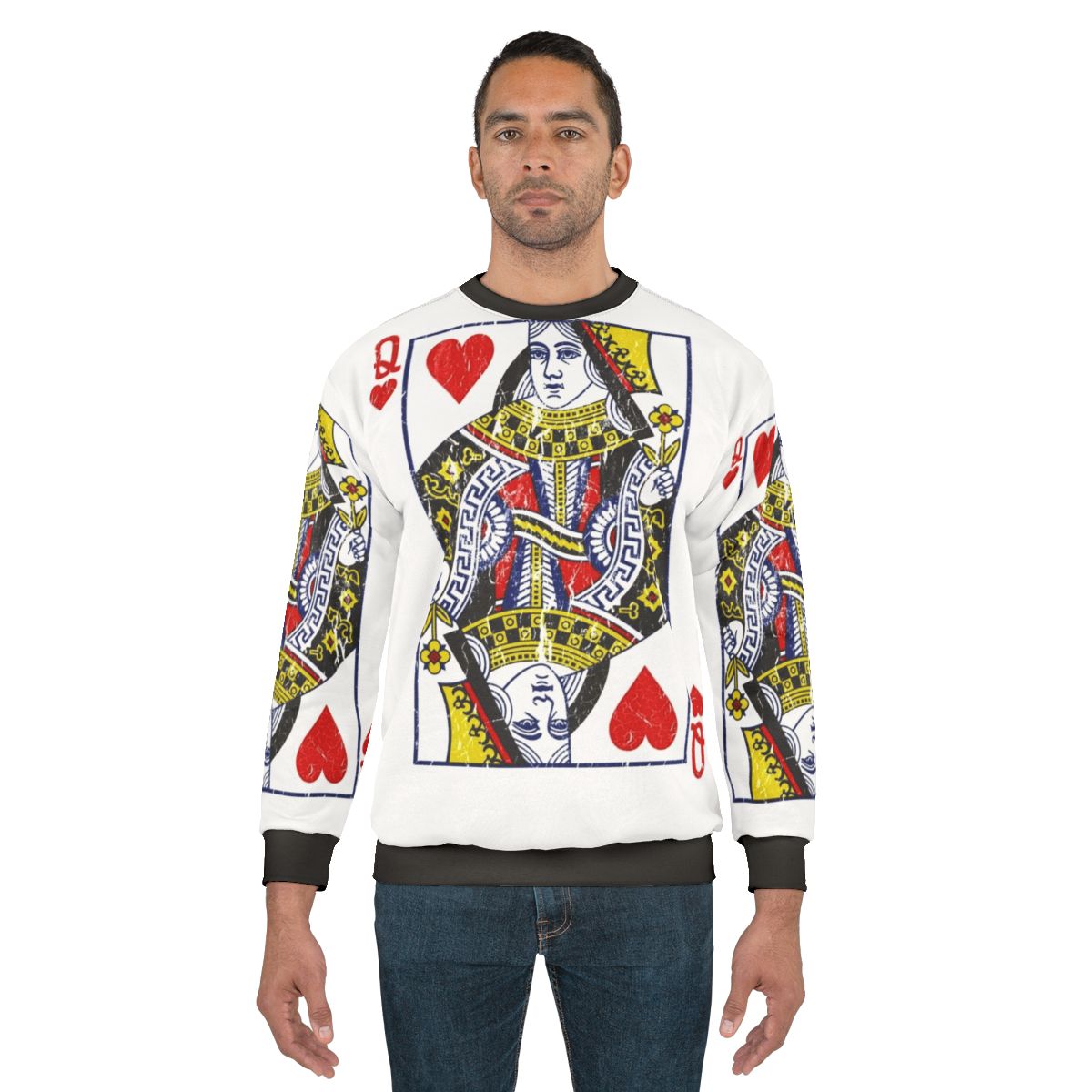Queen of Hearts Playing Card Sweatshirt