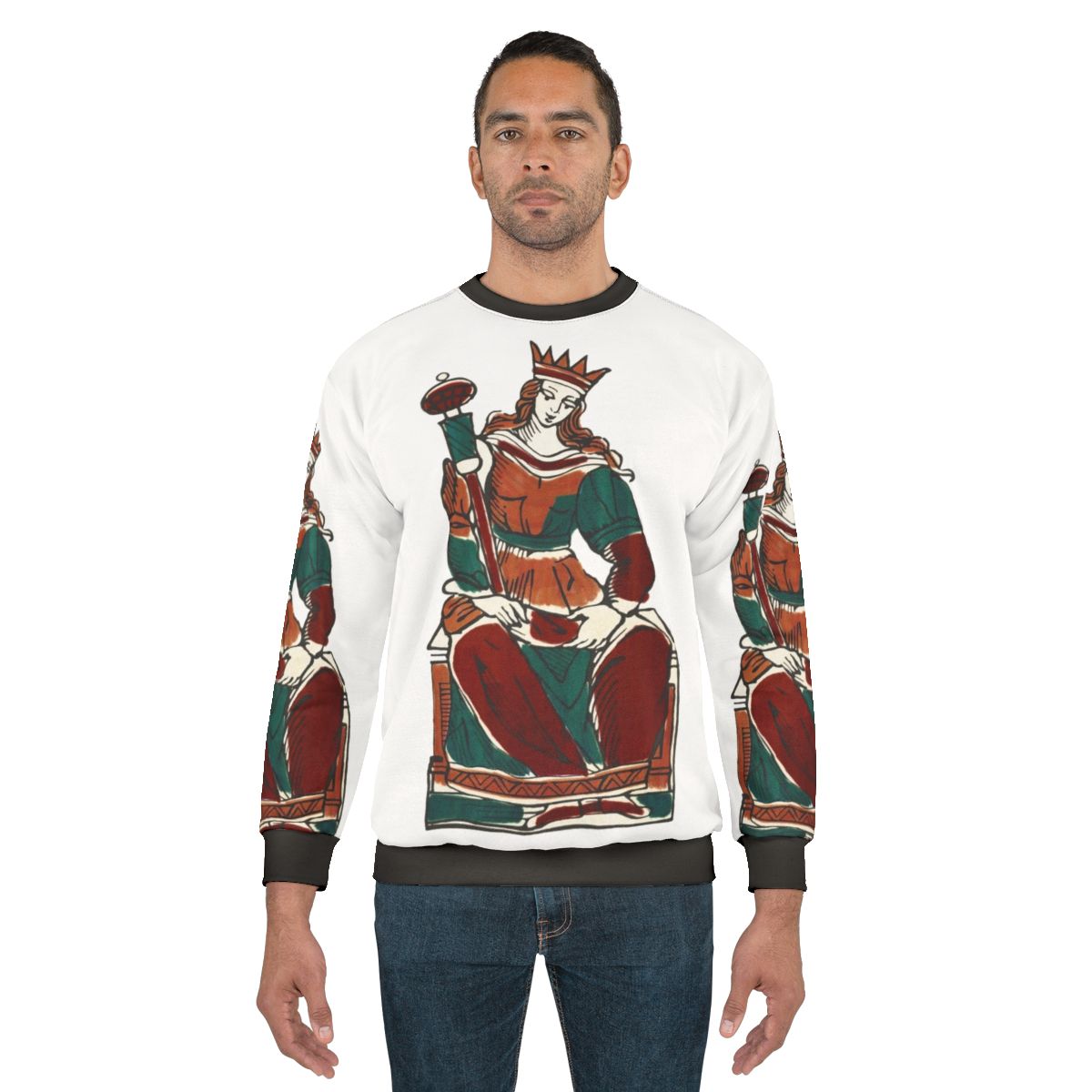Queen Of Sticks Minchiate Tarot Sweatshirt
