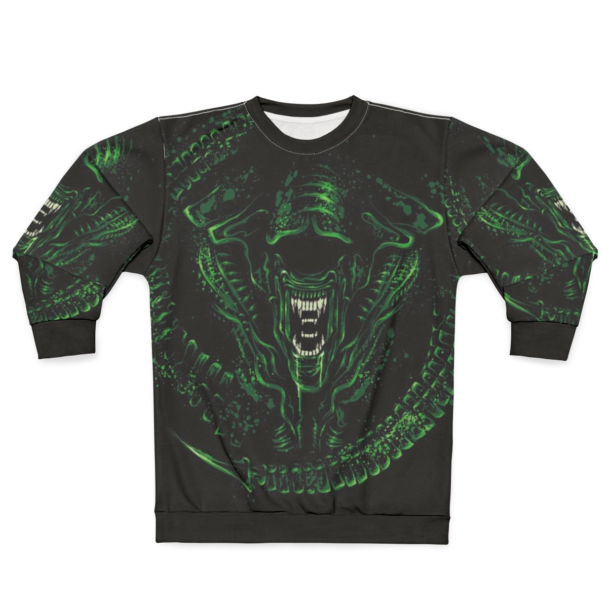 Queen Sci-Fi Horror Sweatshirt with Xenomorph Graphic