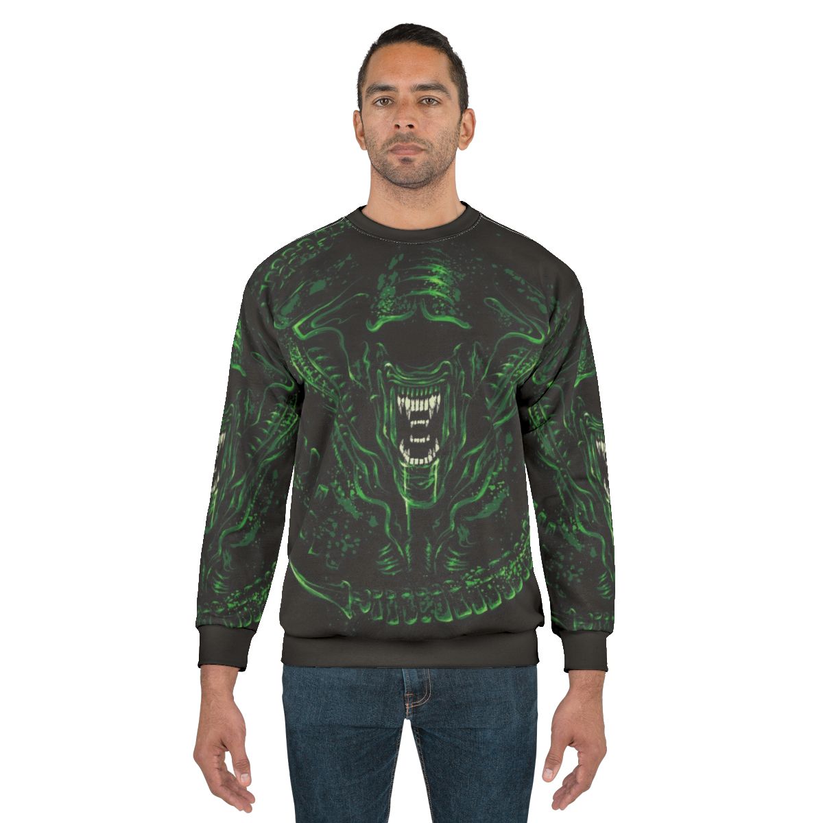 Queen Sci-Fi Horror Sweatshirt with Xenomorph Graphic