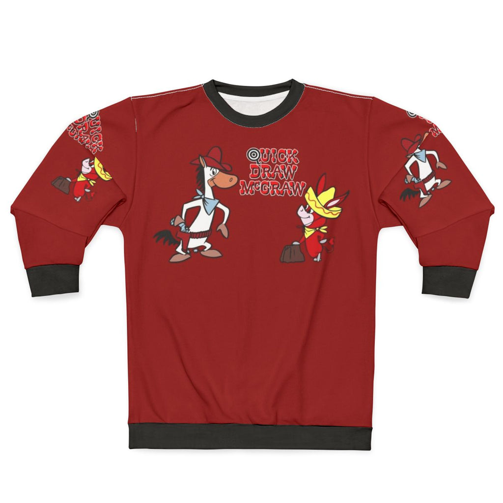 Quick Draw McGraw cartoon character on a grey sweatshirt