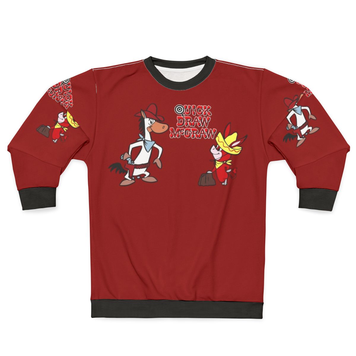 Quick Draw McGraw cartoon character on a grey sweatshirt