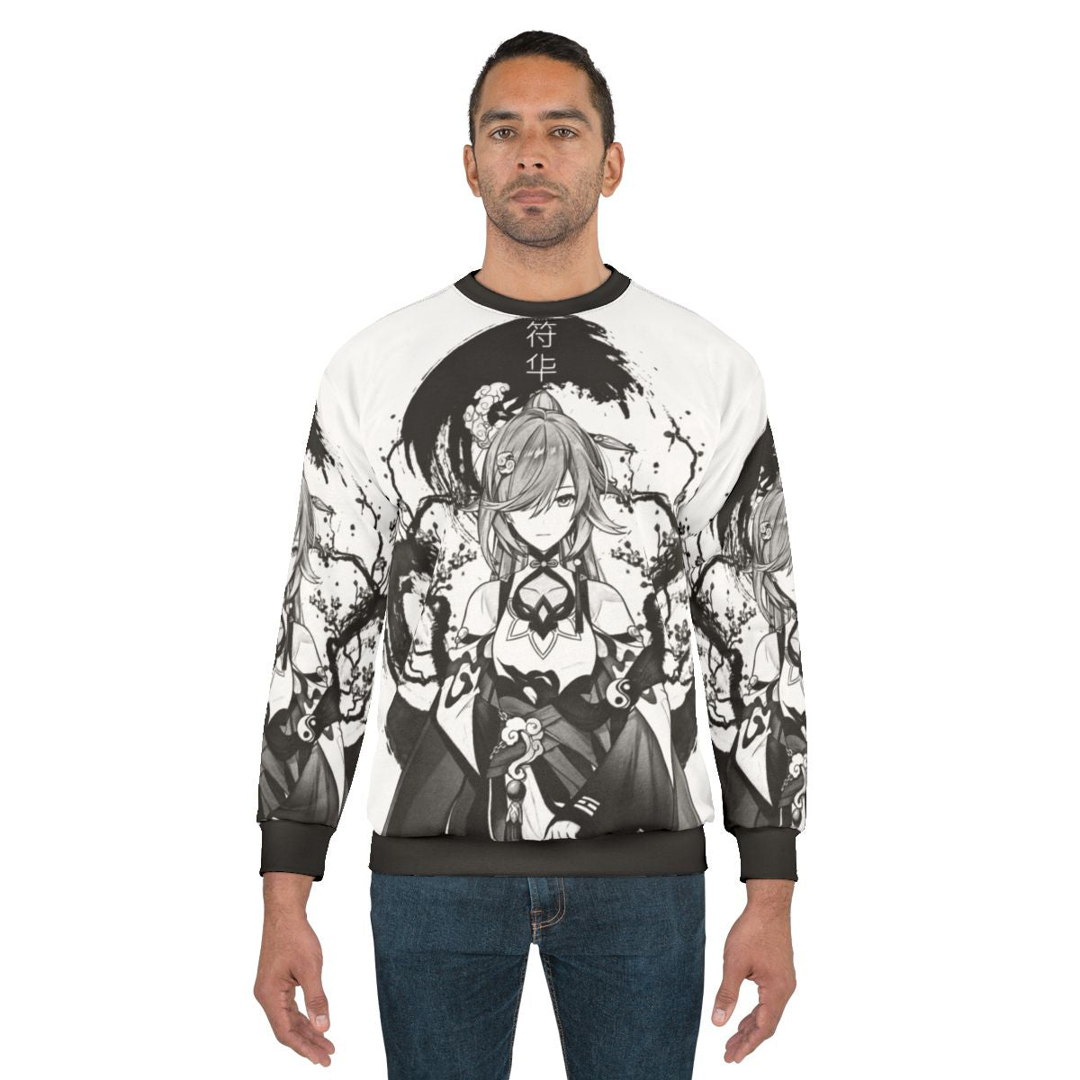 Quiet Ink Anime-Inspired Monochrome Sweatshirt