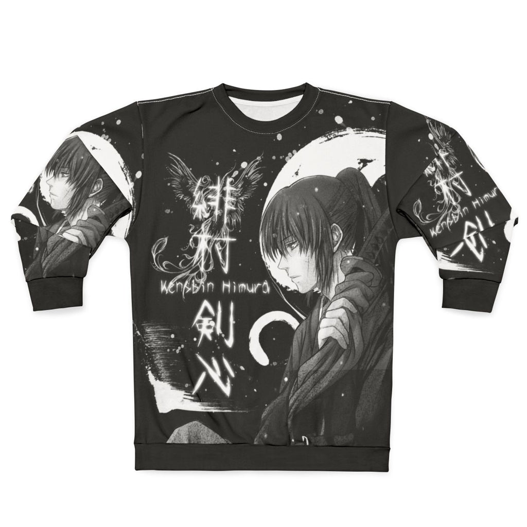 Quiet Snow Samurai Sweatshirt with Monochrome Japanese Anime Design