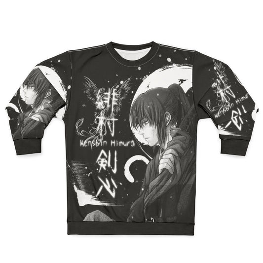 Quiet Snow Samurai Sweatshirt with Monochrome Japanese Anime Design