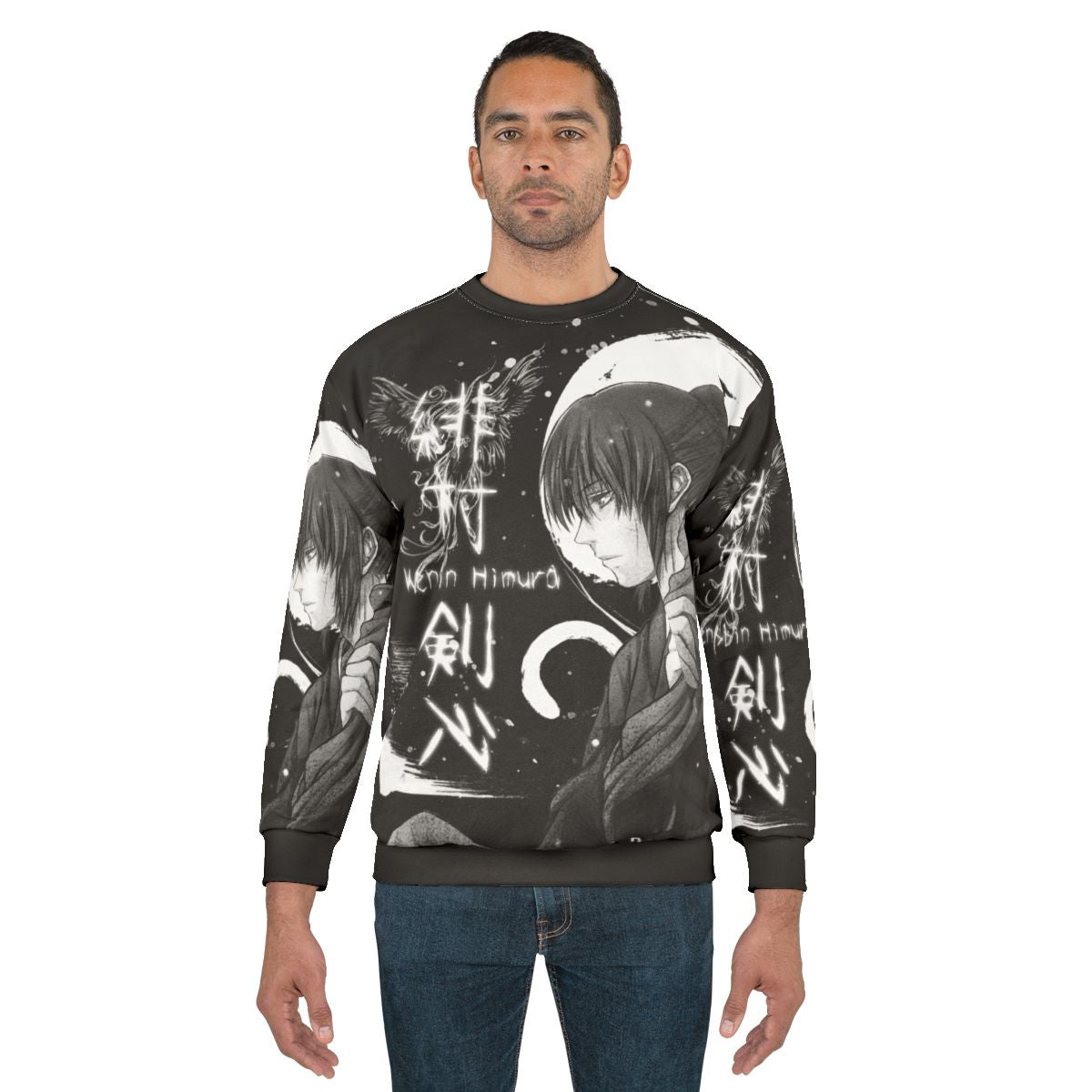 Quiet Snow Samurai Sweatshirt with Monochrome Japanese Anime Design