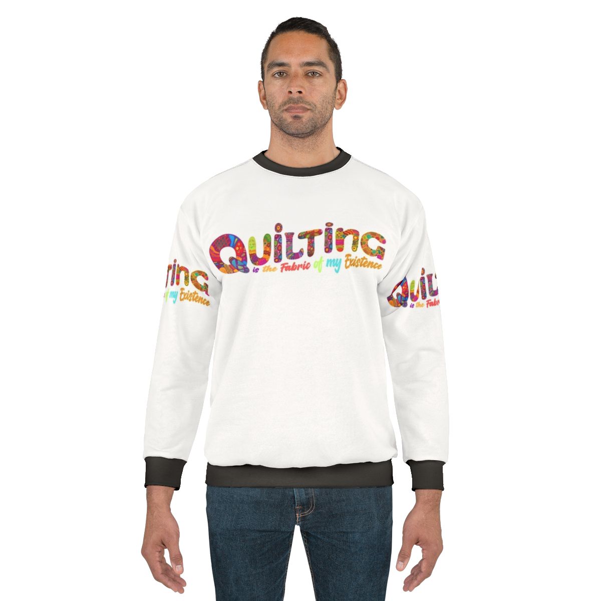Quilting Sweatshirt with Intricate Stitching Design
