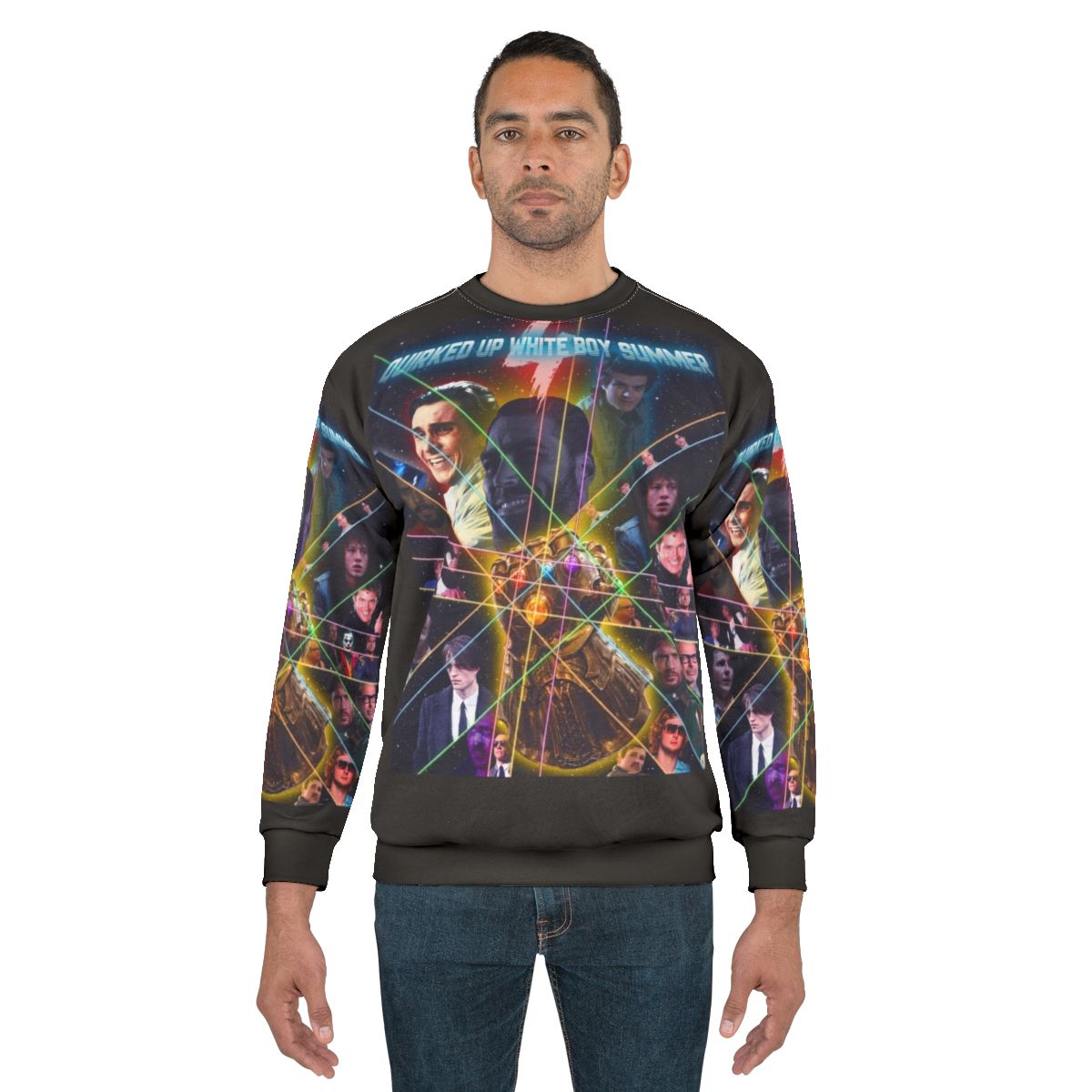 Quirky white boy summer graphic sweatshirt