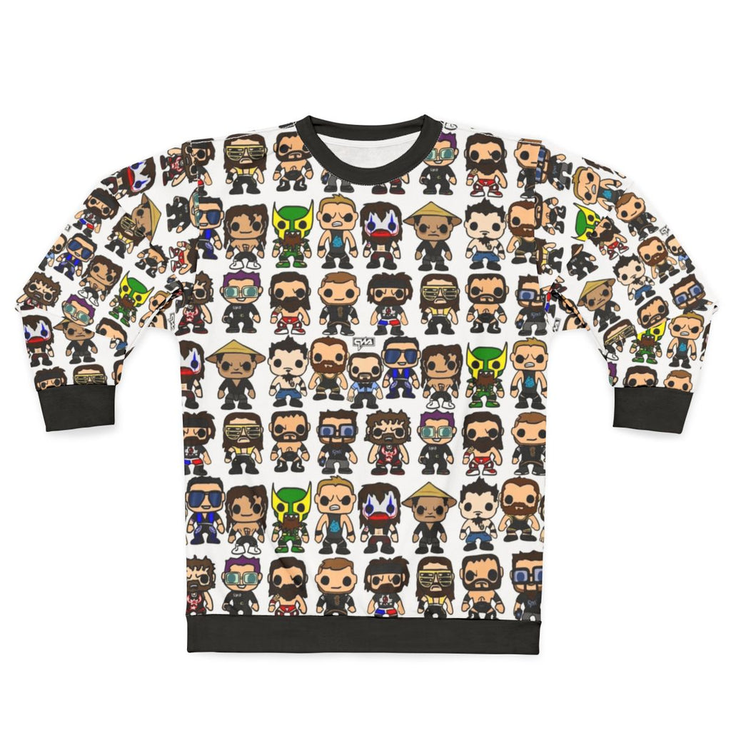 Qwa Vinyl Pop Fighters Sweatshirt with wrestling and pop art design