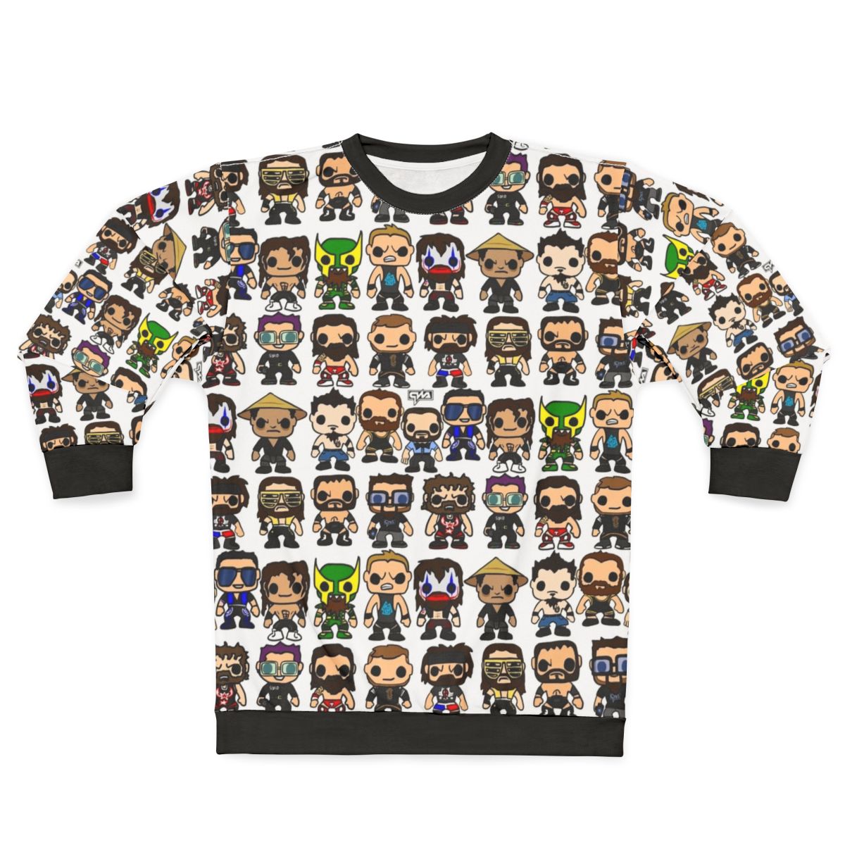 Qwa Vinyl Pop Fighters Sweatshirt with wrestling and pop art design