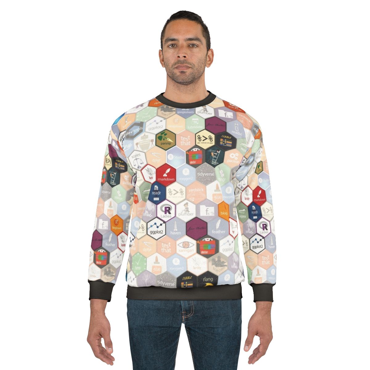 R Hex Fabric Small Hexes Programming & Statistics Sweatshirt
