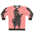 Raccoon holding a ukulele graphic sweatshirt
