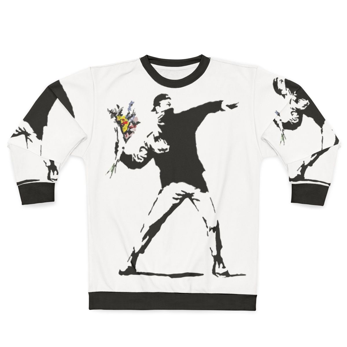 Rage Flower Bomber Stencil Sweatshirt featuring street art inspired design