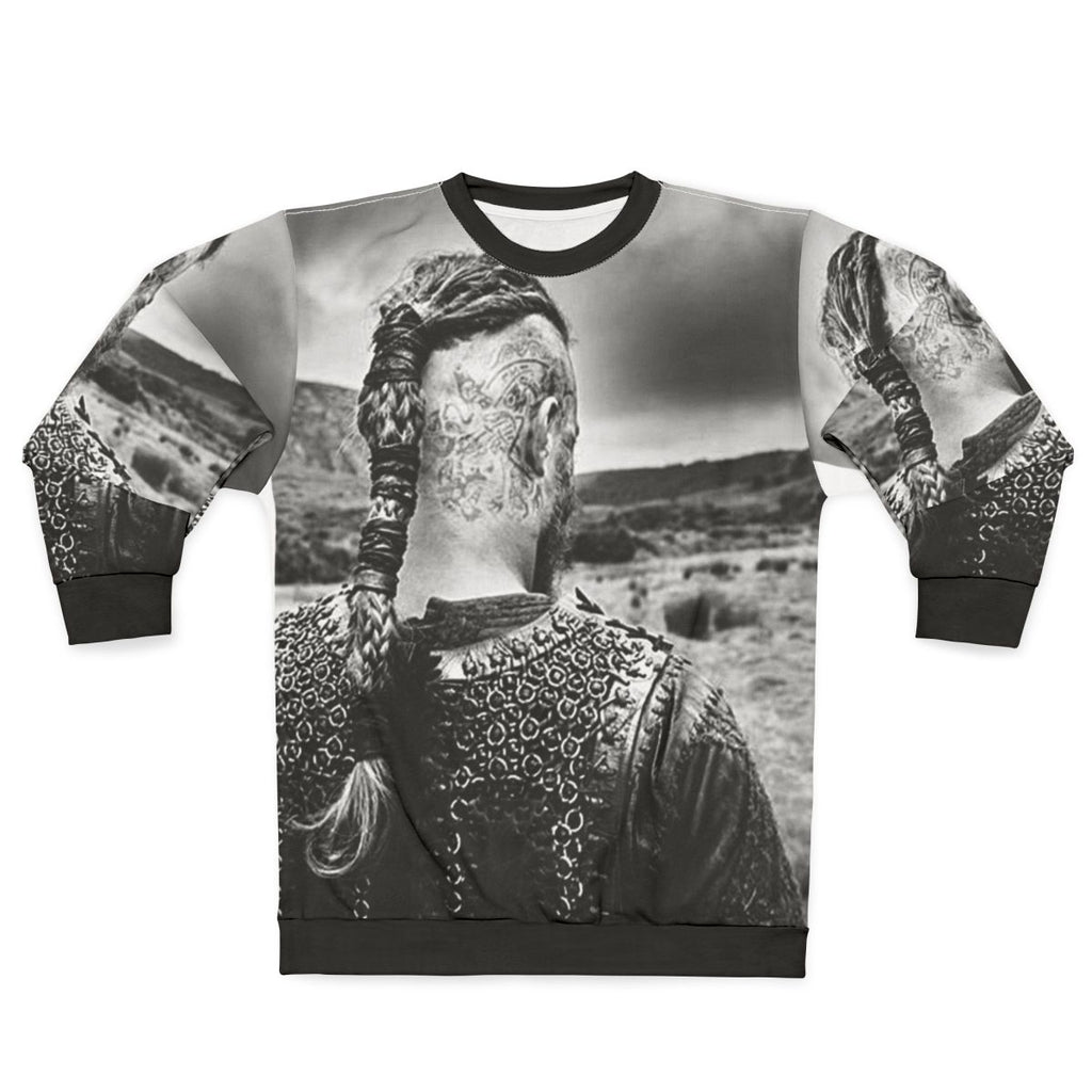 Ragnar Lothbrok Vikings TV Show Black and White Sweatshirt