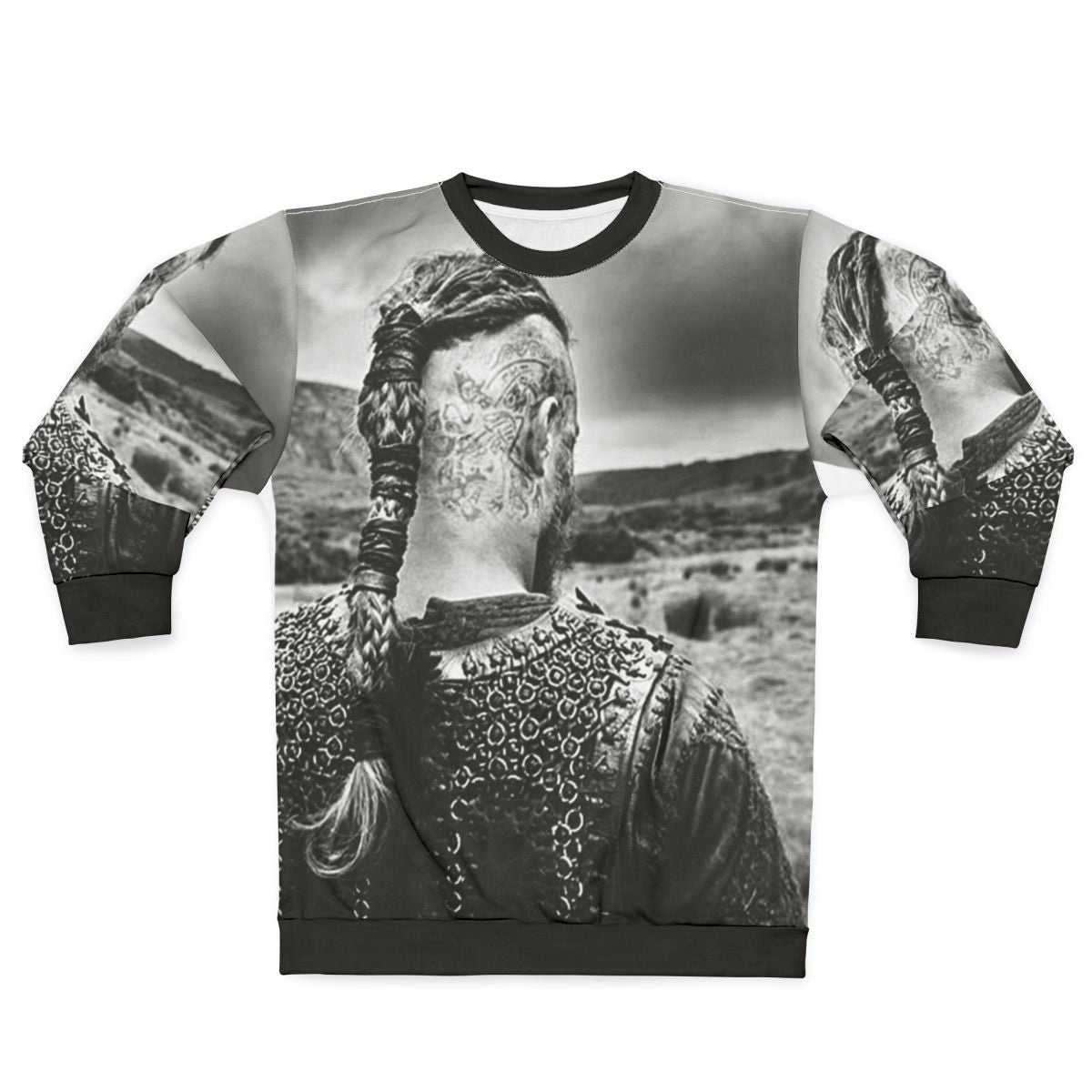 Ragnar Lothbrok Vikings TV Show Black and White Sweatshirt