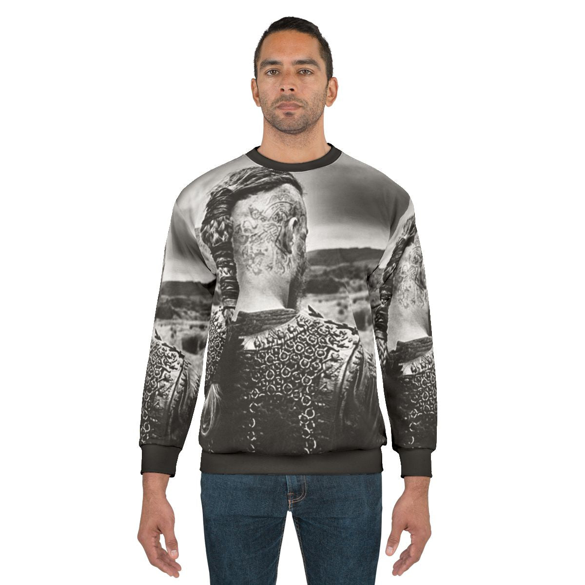 Ragnar Lothbrok Vikings TV Show Black and White Sweatshirt