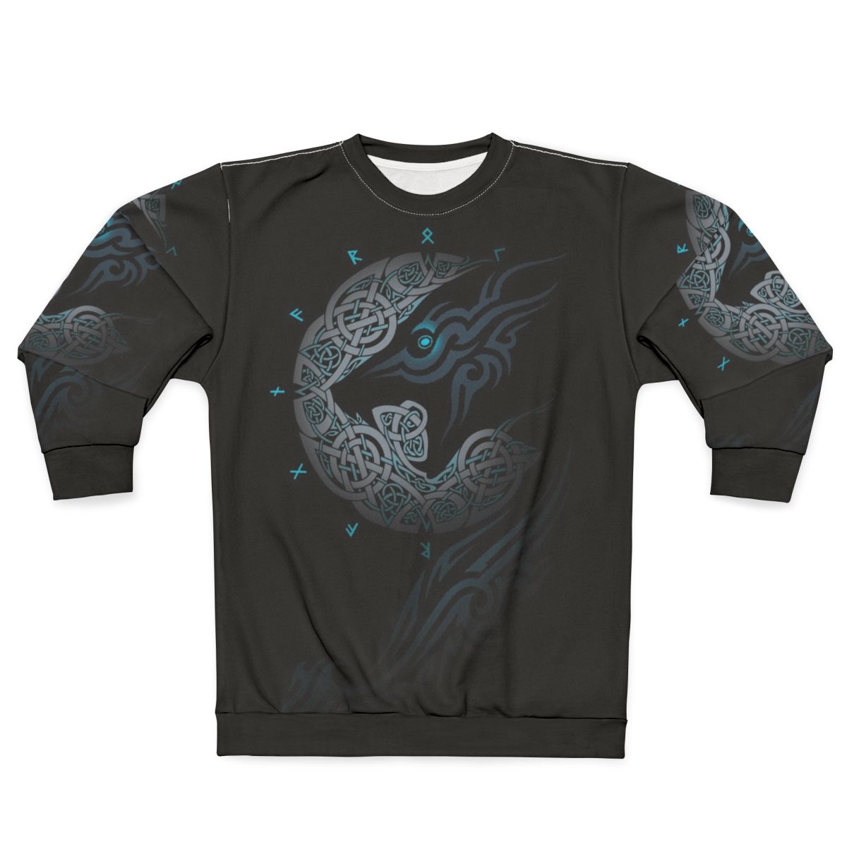 Ragnarok Moon Sweatshirt featuring Nordic mythology and Celtic knots design
