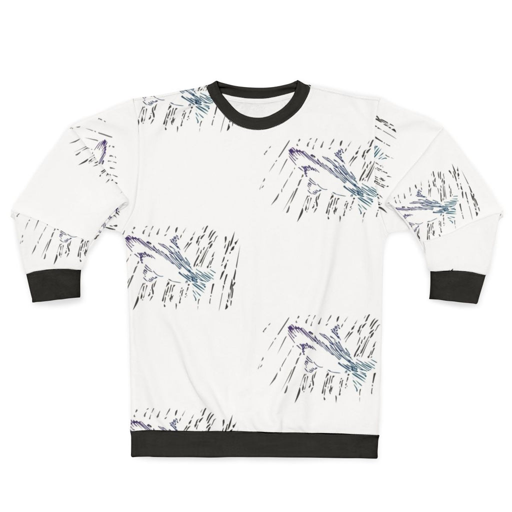 Waterproof swimmer sweatshirt with ocean and nature inspired artwork