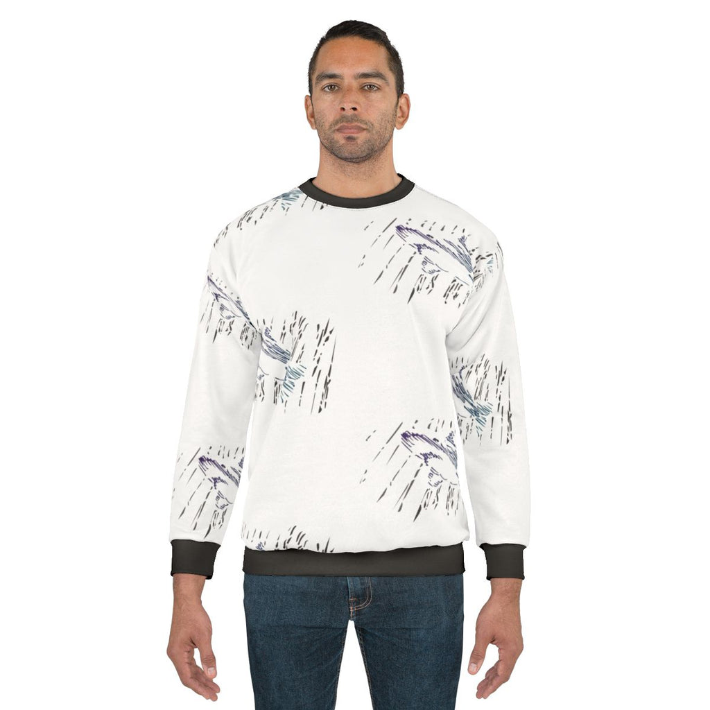 Waterproof swimmer sweatshirt with ocean and nature inspired artwork