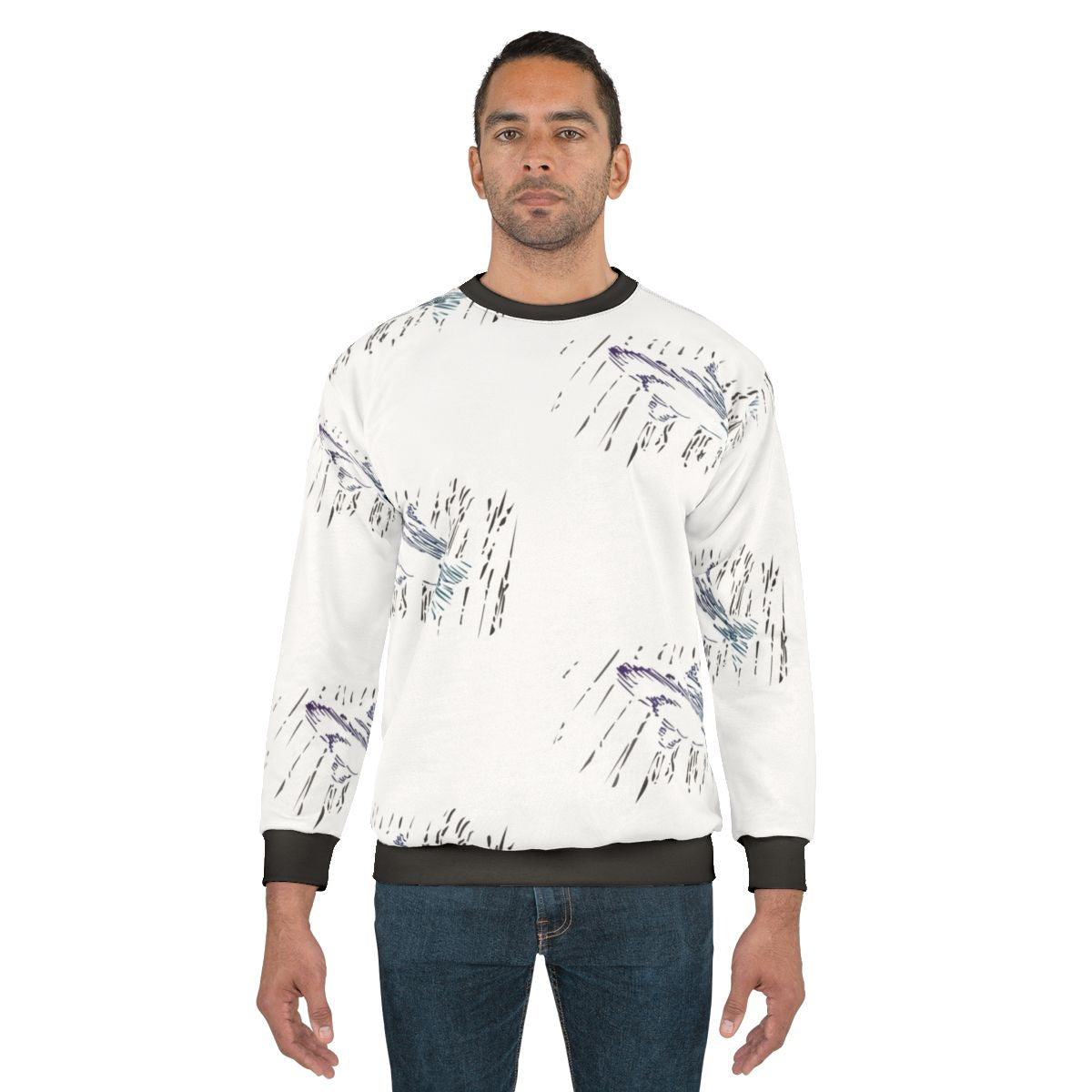 Waterproof swimmer sweatshirt with ocean and nature inspired artwork
