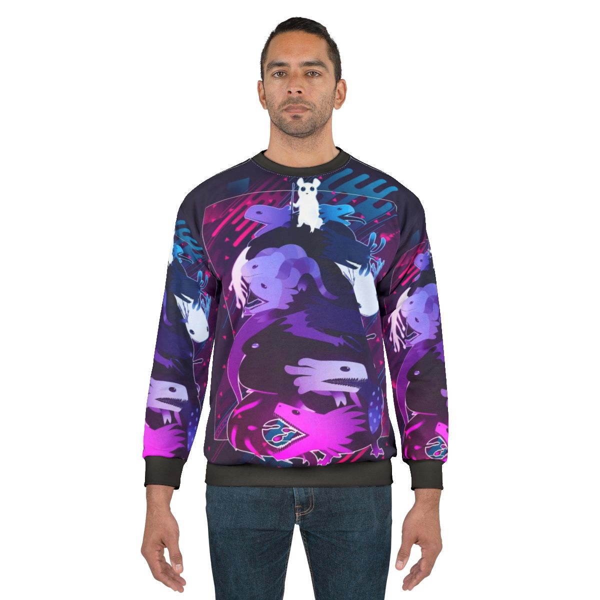 Retro 90s Slugcat Graphic Sweatshirt - Rain World Merchandise