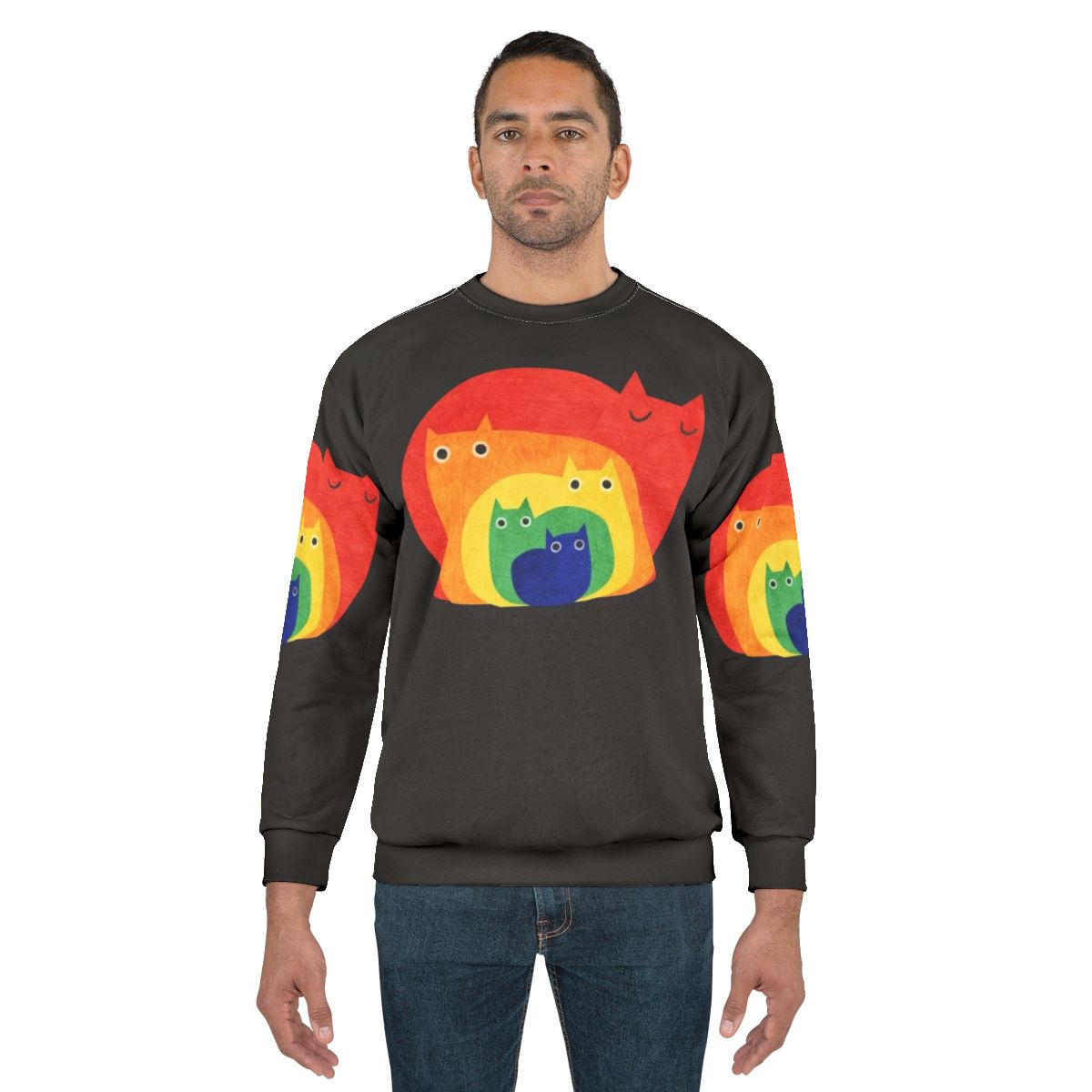 Vibrant rainbow cats sweatshirt