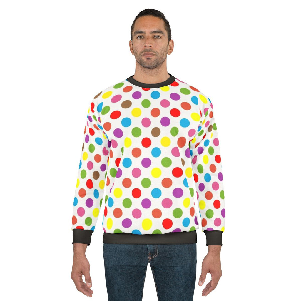 Colorful polka dot pattern sweatshirt