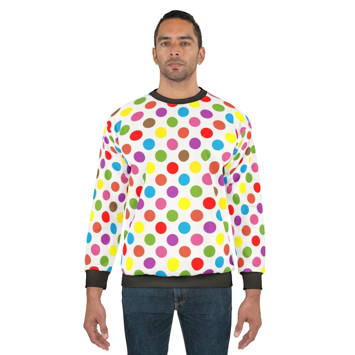 Colorful polka dot pattern sweatshirt