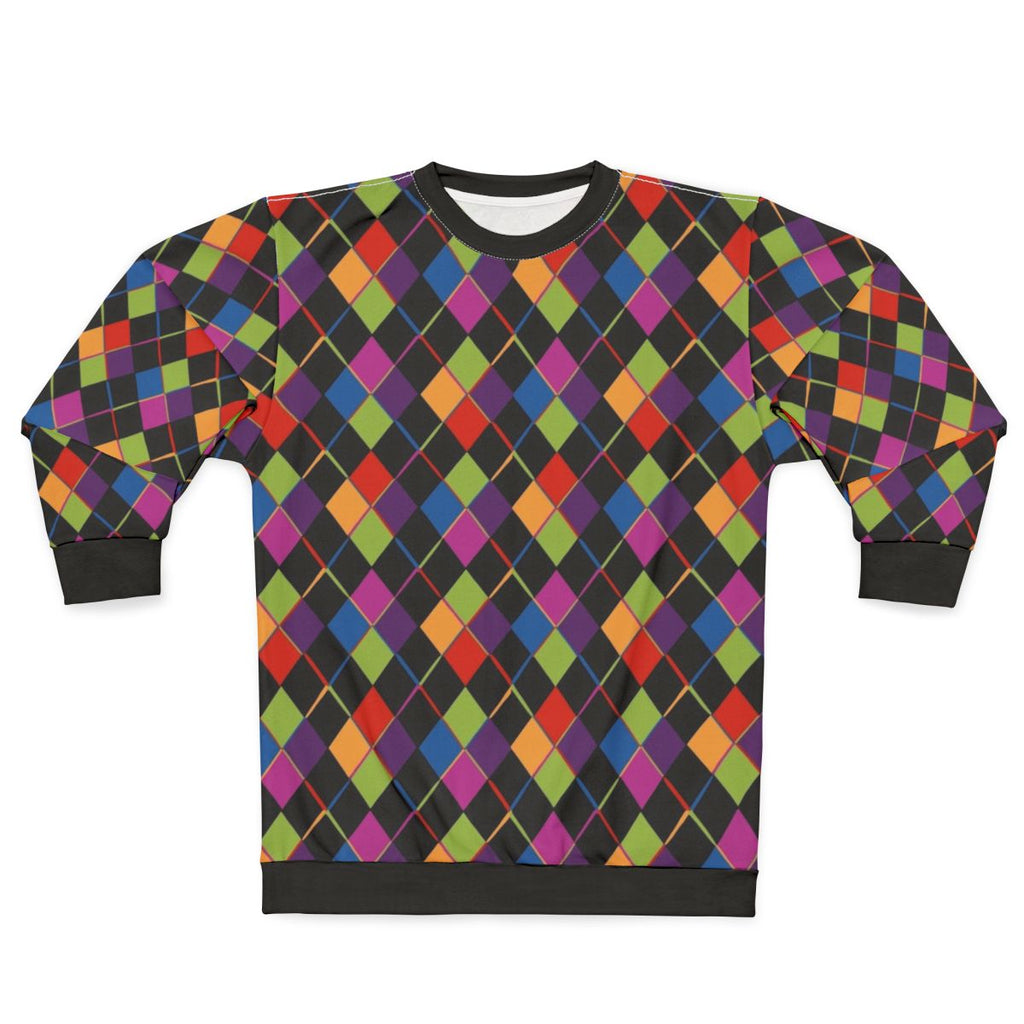 Retro 1980s rainbow diamond pattern sweatshirt