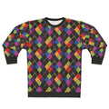 Retro 1980s rainbow diamond pattern sweatshirt