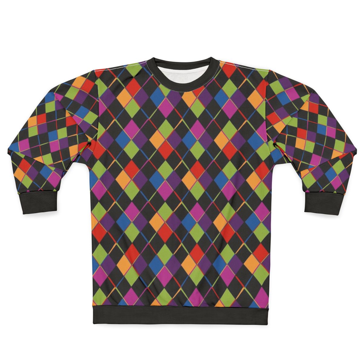 Retro 1980s rainbow diamond pattern sweatshirt