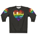Disco ball heart rainbow design on a sweatshirt