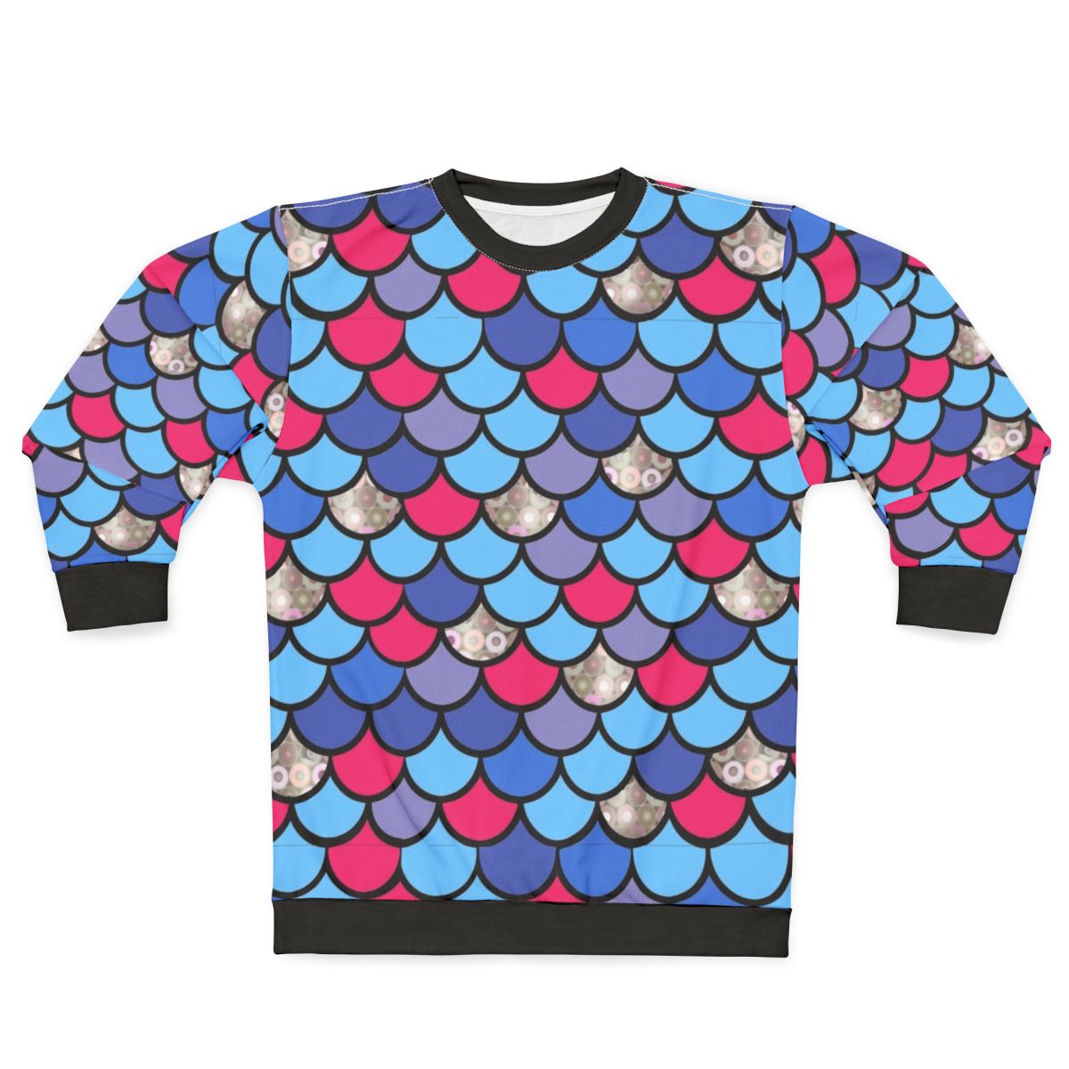 Colorful rainbow fish scales sweatshirt