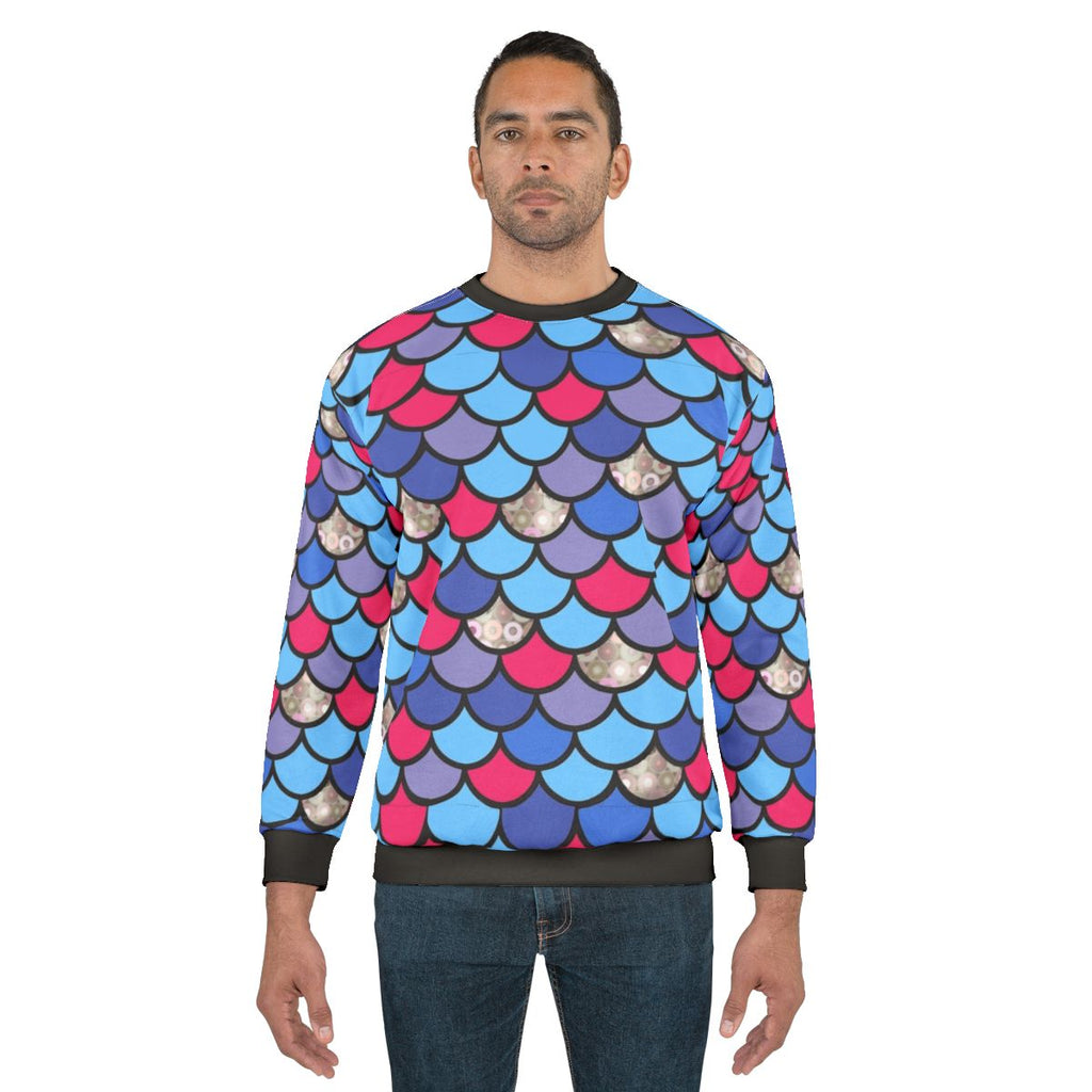 Colorful rainbow fish scales sweatshirt