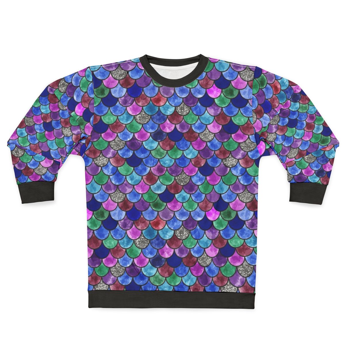 Colorful rainbow fish design on a cozy sweatshirt