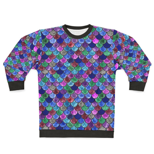 Colorful rainbow fish design on a cozy sweatshirt