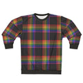 Colorful rainbow plaid sweatshirt for LGBTQ pride