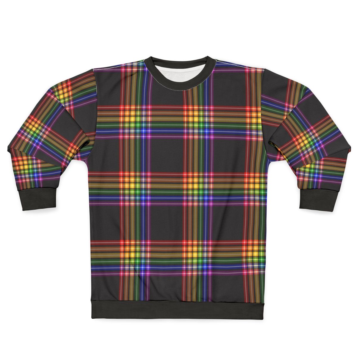 Colorful rainbow plaid sweatshirt for LGBTQ pride