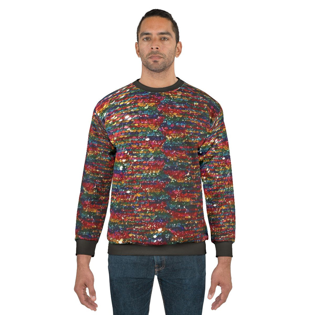 Vibrant rainbow sequin glitter sweatshirt