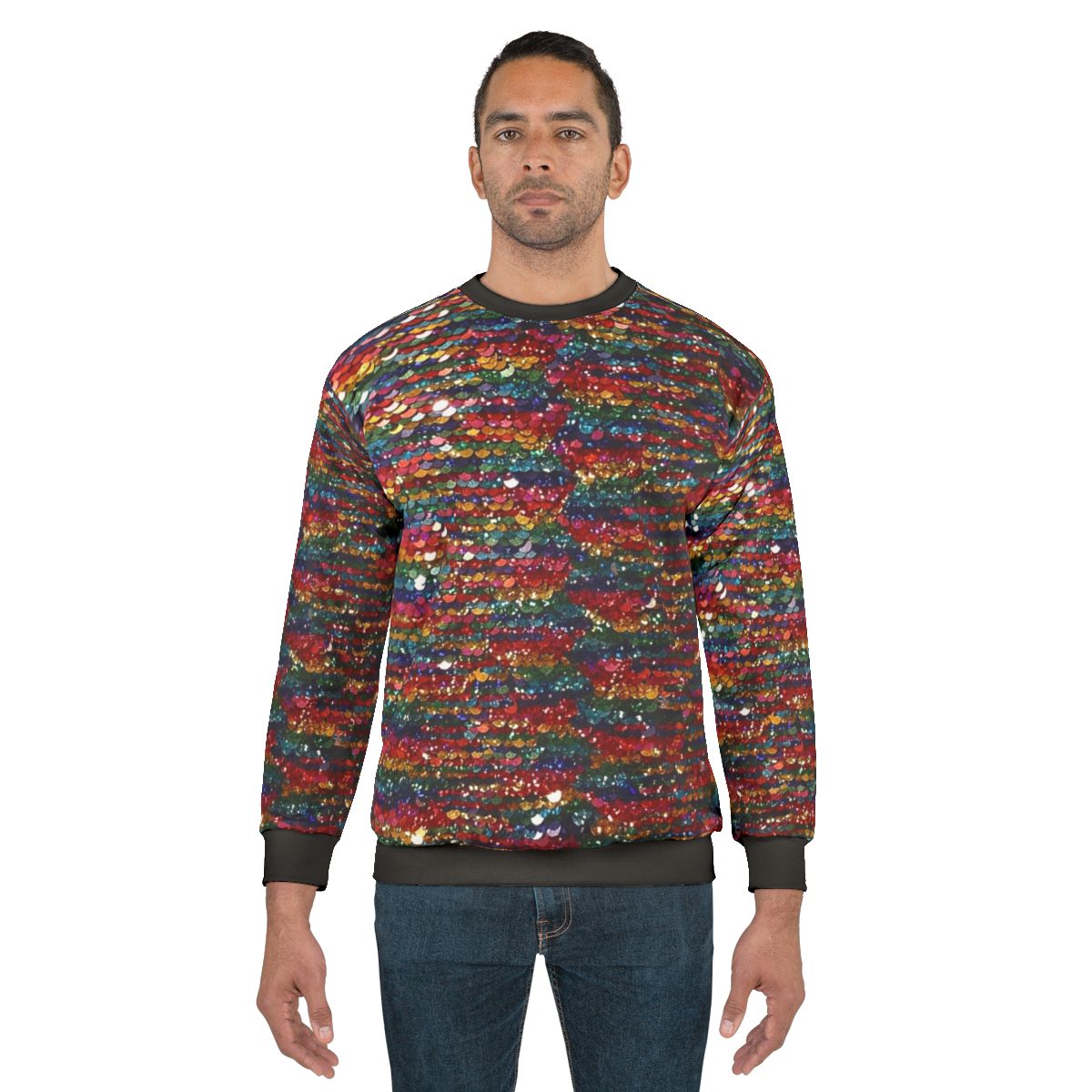 Vibrant rainbow sequin glitter sweatshirt