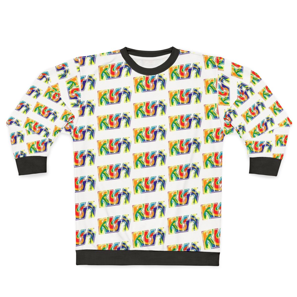 Rainbow tie-dye Kiss the Band logo sweatshirt