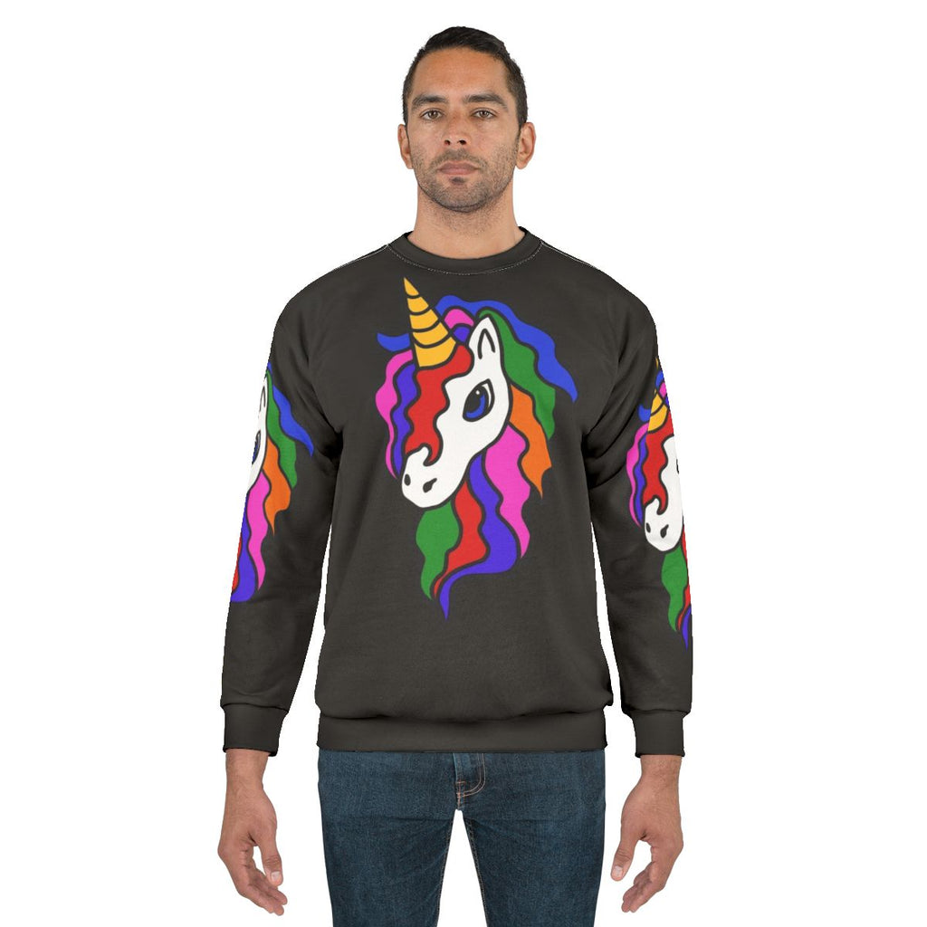 Multicolor rainbow unicorn graphic sweatshirt