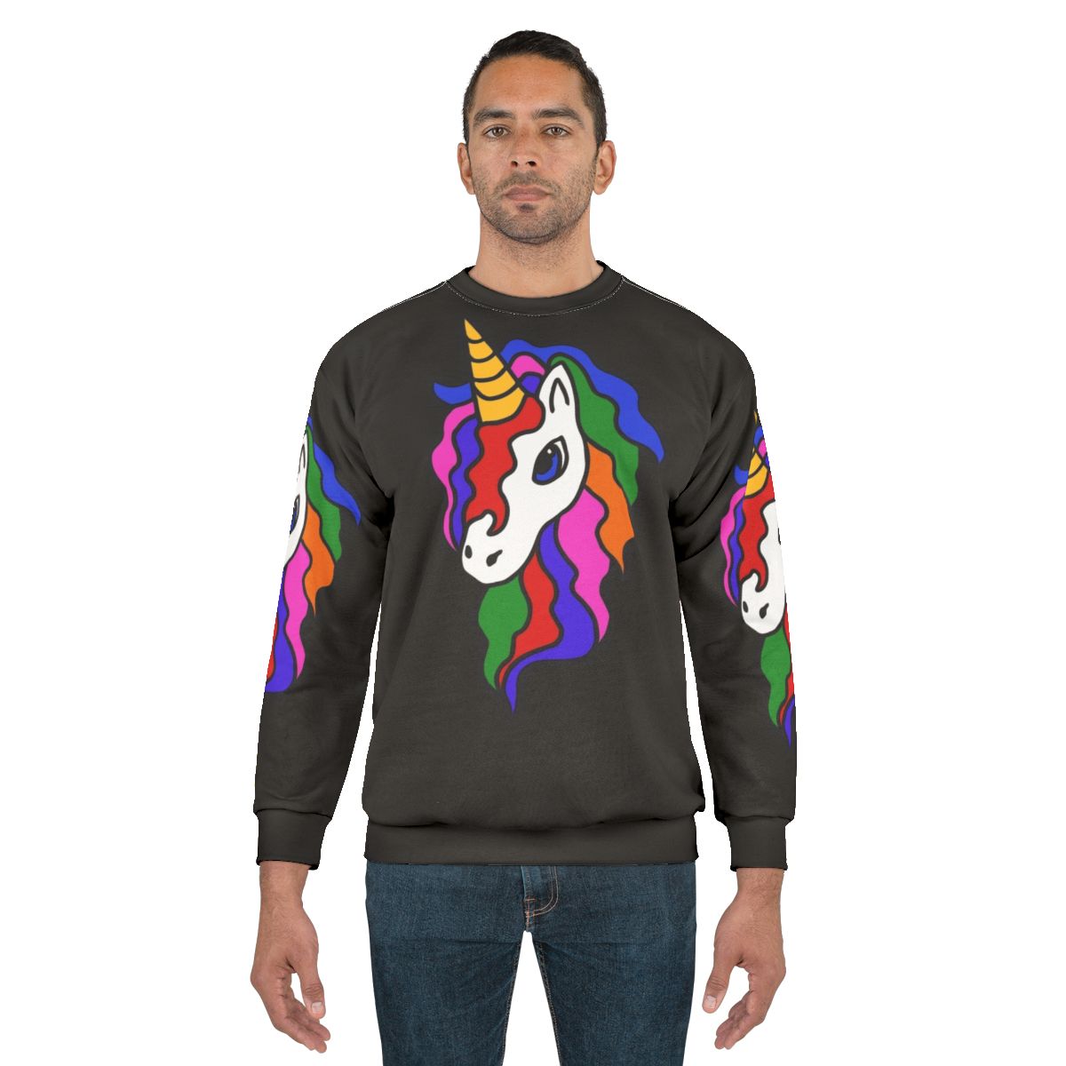 Multicolor rainbow unicorn graphic sweatshirt