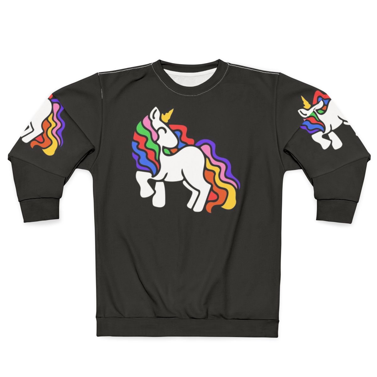 Rainbow unicorn sweatshirt with a vibrant and retro design